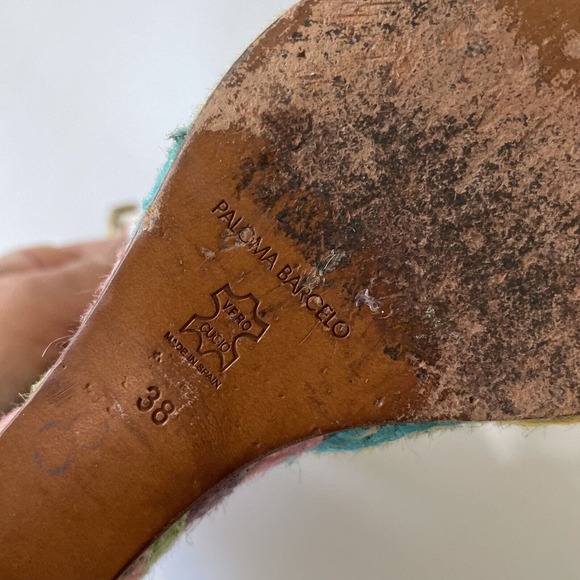 Paloma Barcelo Platform Shoe Wedge Strappy Hippie Sandal Patent Leather BOHO 7.5 - Picture 7 of 13